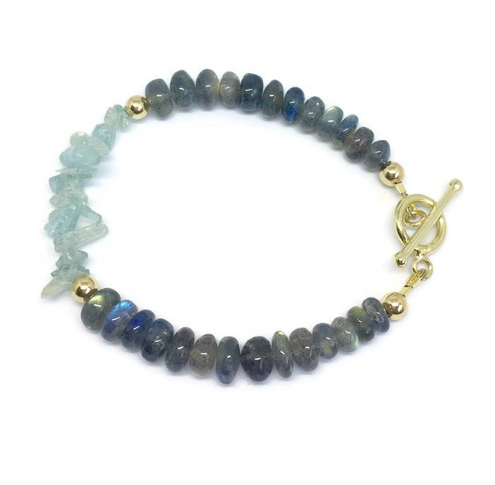 Raw Aquamarine Bracelet Labradorite Bracelet March - Etsy UK