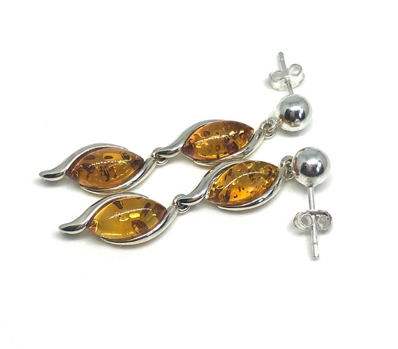 Women/'s Jewelry Genuine Amber Amber Earrings Romantic Stone Gift Baltic Amber Jewelry Baltic Amber Sterling Silver Earrings