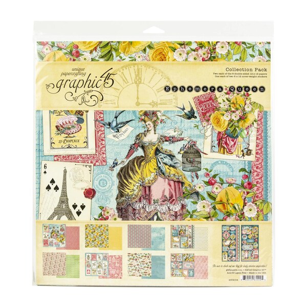Graphic 45 Ephemera Queen Paper Crafting Bundle