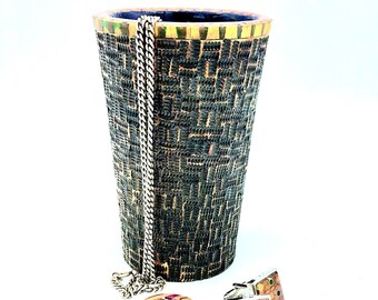 Color Pencil Vase - Textured Wood Vessel - Pyrography Art - Wood Craftmanship - Airbrush Decoration - Jewelry Holder - Anniversary Gift