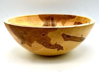 Ambrosia Maple Salad Bowl - Handcrafted Figured Wood Serving Bowl, Farmhouse Dining Decor, Food Safe, Wedding Gift, Housewarming Gift