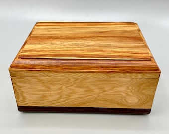 Wenge and Canary Wood Memory Box - Keepsake Holder - Jewelry Box - Artisan Woodworking - Handcrafted Heirloom Container - Anniversary Gift