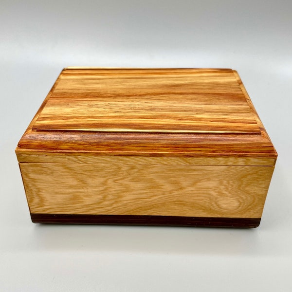 Wenge and Canary Wood Memory Box - Keepsake Holder - Jewelry Box - Artisan Woodworking - Handcrafted Heirloom Container - Anniversary Gift