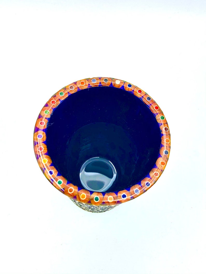 Color Pencil Vase Textured Wood Vase Pyrography Art Etsy