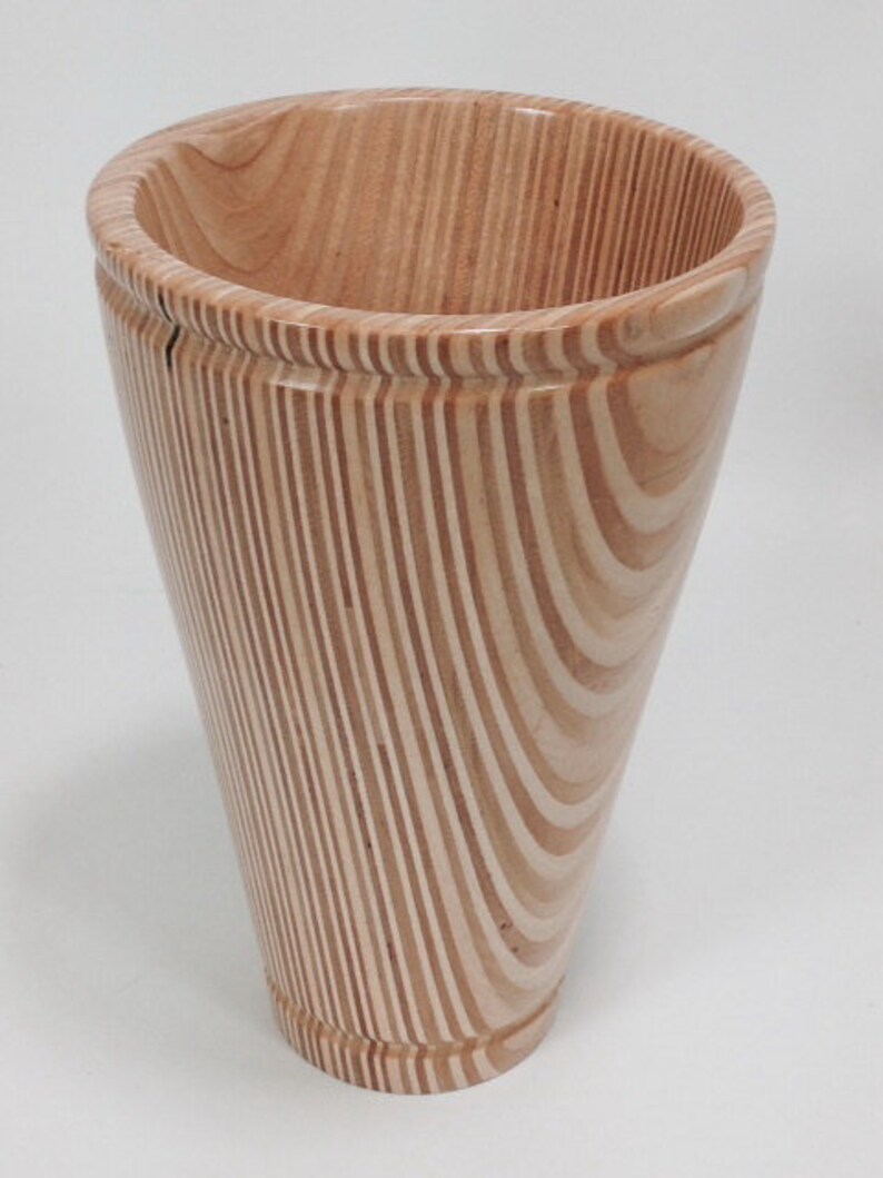 Plywood Wood Vase Laminated Plywood Vessel Jewelry Keeper Etsy