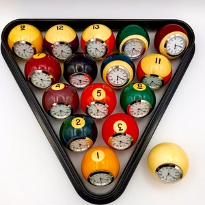 Birthday Gift Clock Billiard Ball Clock Man Cave Timepiece Favorite Color Lucky Number Sports Theme Gift Pool Ball Price is each image 7