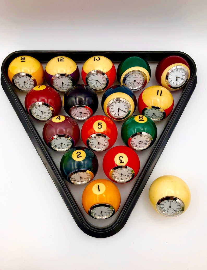 Birthday Gift Clock Billiard Ball Clock Man Cave Timepiece Favorite Color Lucky Number Sports Theme Gift Pool Ball Price is each image 7