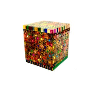 Handmade Jewelry and Ring Holder Box - Valentine's Day Gift - Colored Pencil Box - Memory Box
