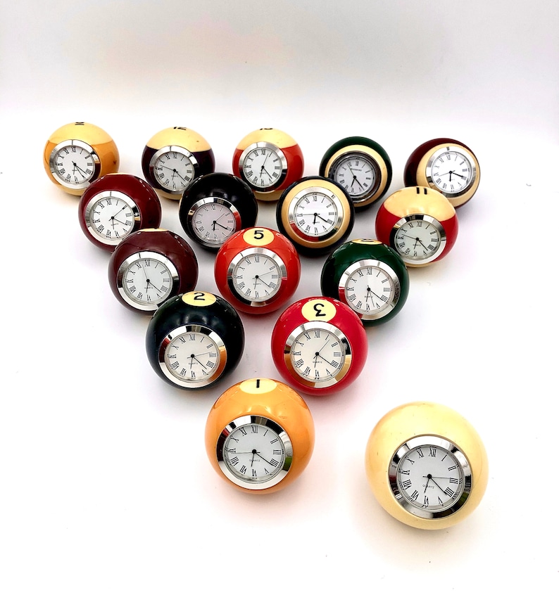 Birthday Gift Clock Billiard Ball Clock Man Cave Timepiece Favorite Color Lucky Number Sports Theme Gift Pool Ball Price is each image 8