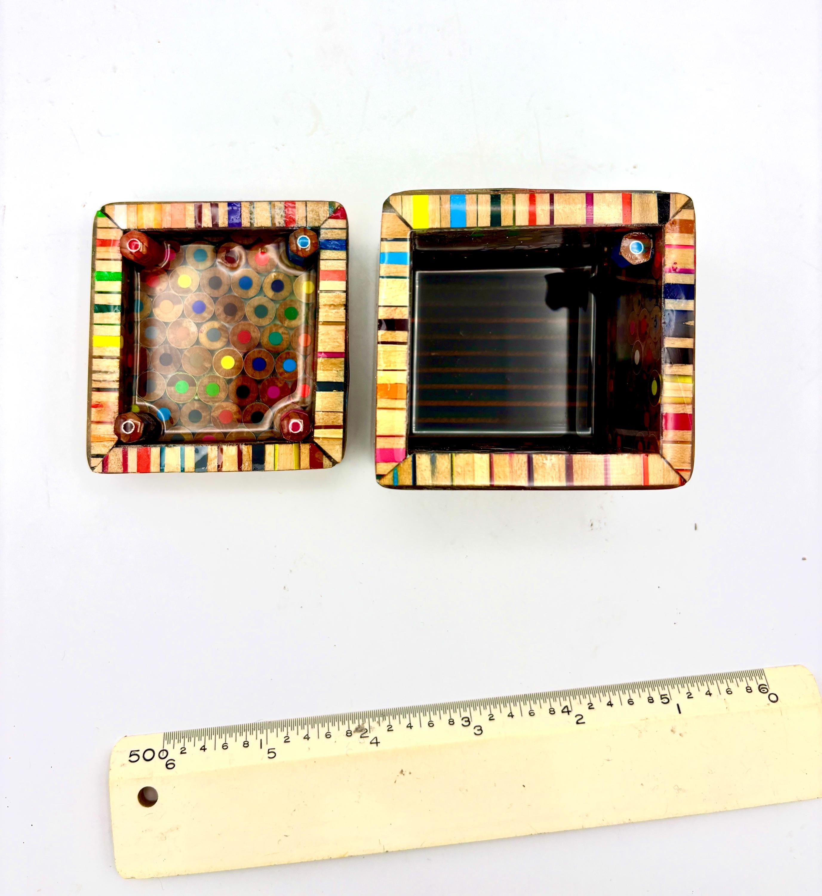 Colorful Ring Box - Colored Pencil Jewelry Box - Memory Box - Organizer ...