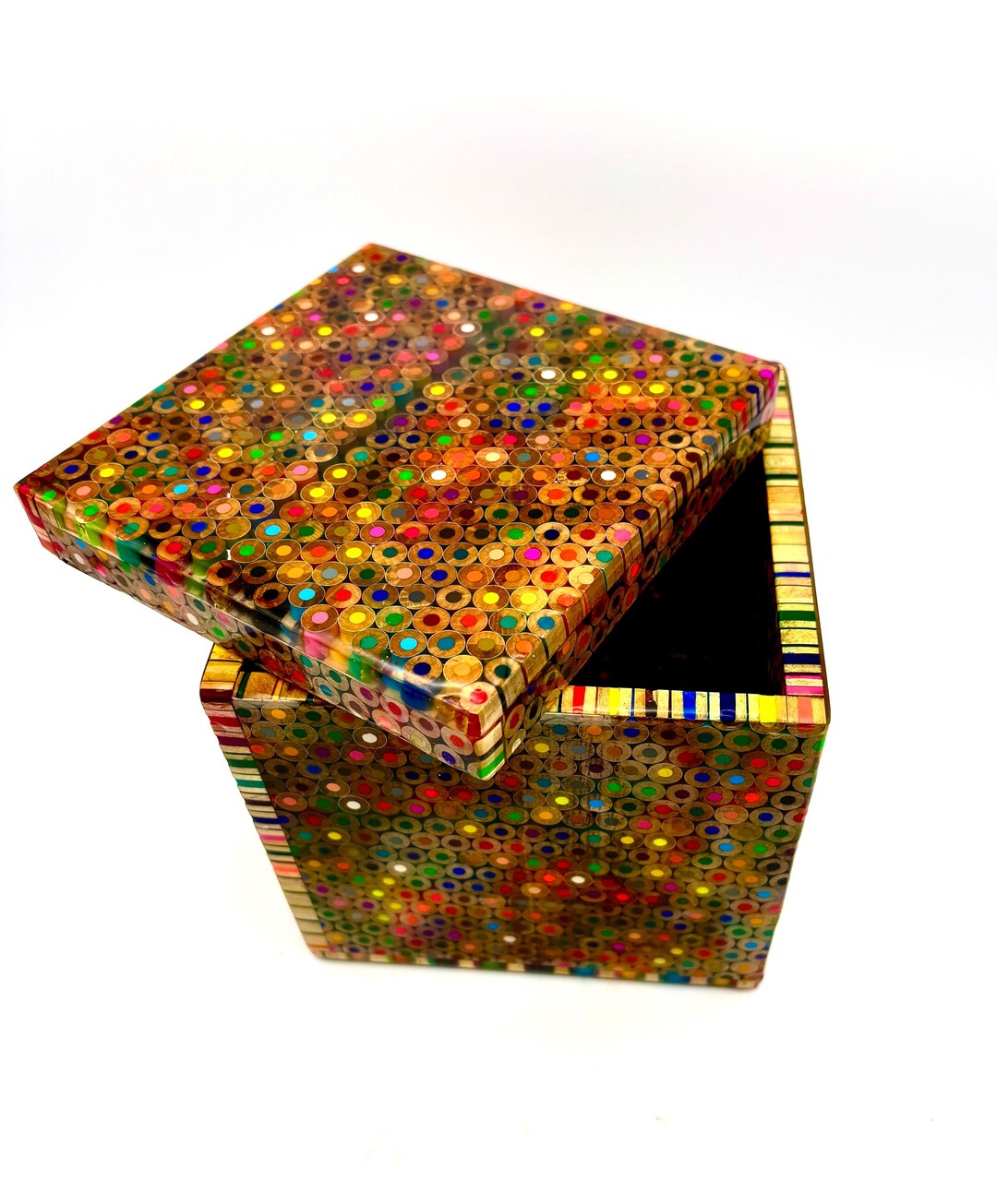 Colorful Ring Box - Colored Pencil Jewelry Box - Memory Box - Organizer ...