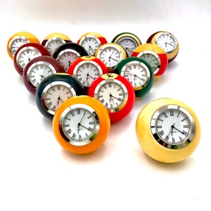 Birthday Gift Clock Billiard Ball Clock Man Cave Timepiece Favorite Color Lucky Number Sports Theme Gift Pool Ball Price is each image 1