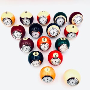 Birthday Gift Clock Billiard Ball Clock Man Cave Timepiece Favorite Color Lucky Number Sports Theme Gift Pool Ball Price is each image 9