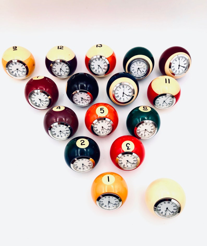 Birthday Gift Clock Billiard Ball Clock Man Cave Timepiece Favorite Color Lucky Number Sports Theme Gift Pool Ball Price is each image 9