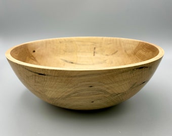 Spalted Maple Wood Bowl - Rustic Home Decor - Artisan Salad Serving Bowl - Wooden Entertaining - Functional Art - Utilitarian Kitchenware