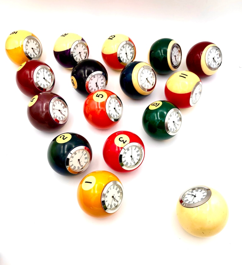 Birthday Gift Clock Billiard Ball Clock Man Cave Timepiece Favorite Color Lucky Number Sports Theme Gift Pool Ball Price is each image 10
