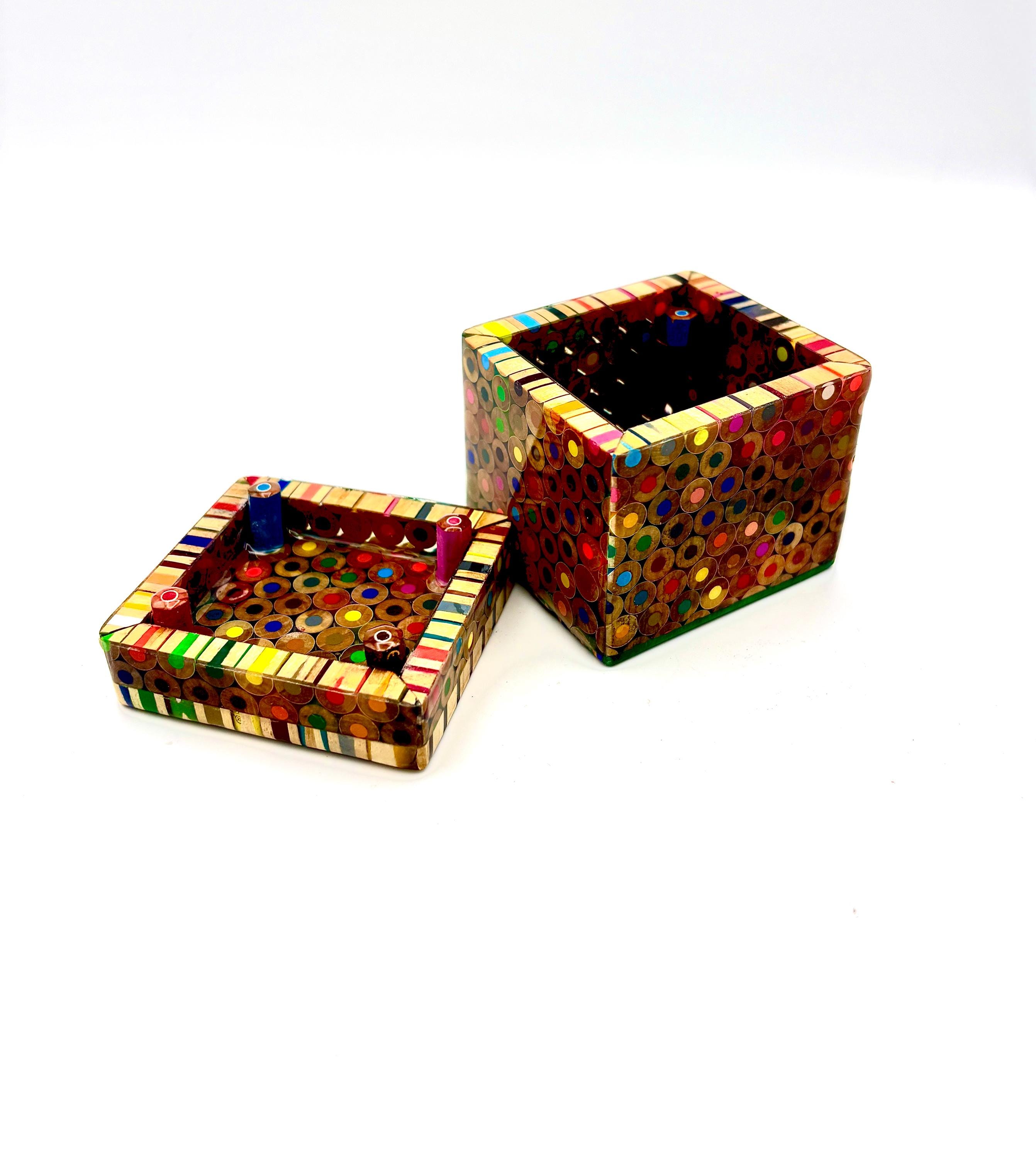 Colorful Ring Box - Colored Pencil Jewelry Box - Memory Box - Organizer ...