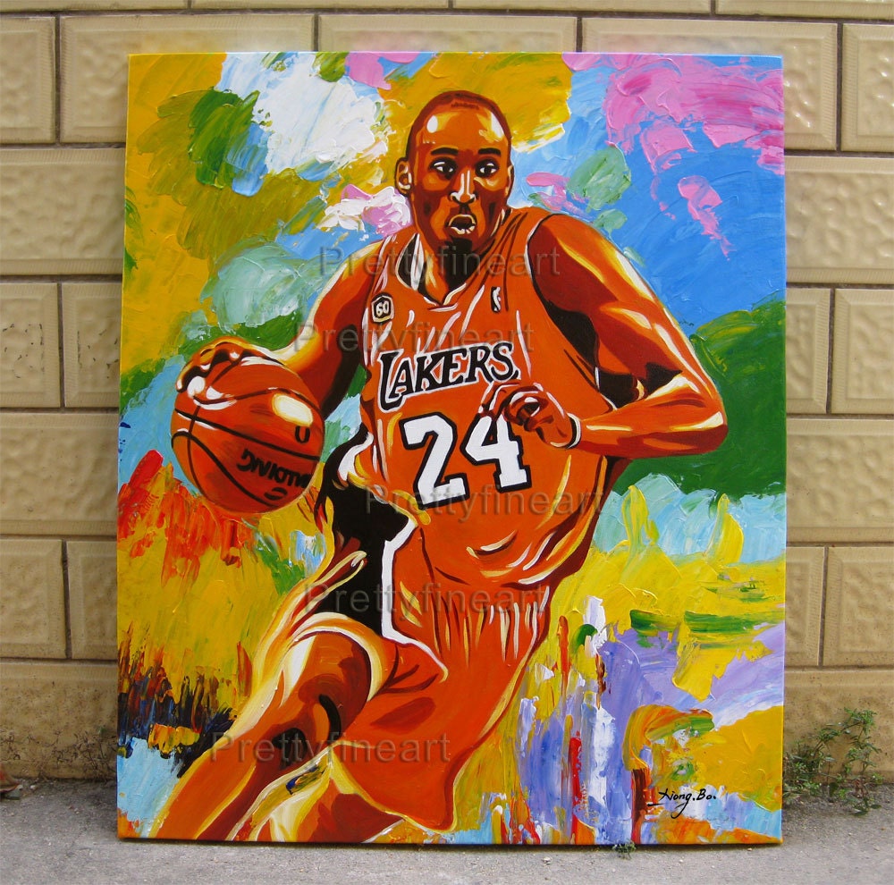 Original paintingportrait painting Kobe Bryantcelebrity | Etsy