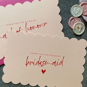 120 mm x 180 mm Blush Bogenkanten Danke dafür, dass du meine Brautjungfer bist flach Karte / Postkarte mit Umschlag