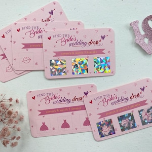 Shower nuptiale, thé dans la cuisine, enterrement de vie de jeune fille, jeu de cartes à gratter holographique Bachlorette : trouvez la robe de mariée de la mariée (pq-12, 24)