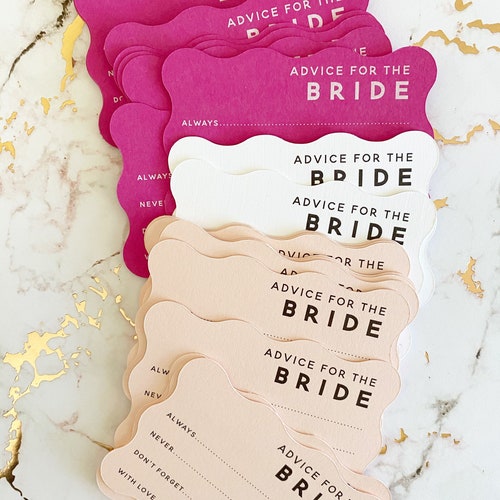 Printable 'advice for the Bridetobe' Cards Bridal Etsy