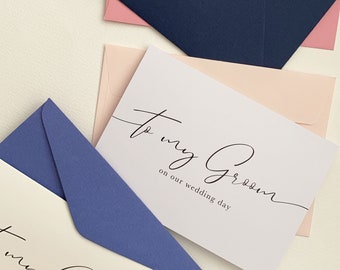 To My Groom Wedding Day Greeting Card, Modern Script