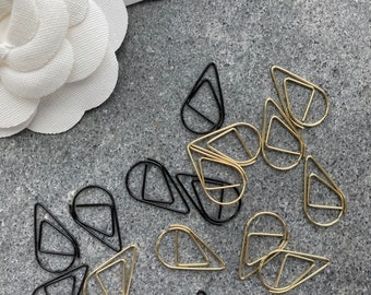 Gold or Black tear drop paper clips (1” / 2.5cm)