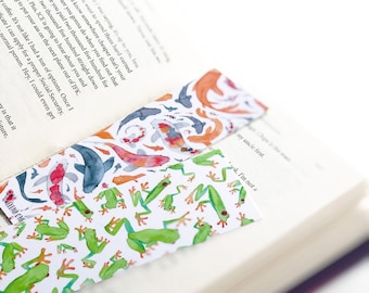 Koi and Tree Frog Double Sided Bookmark!