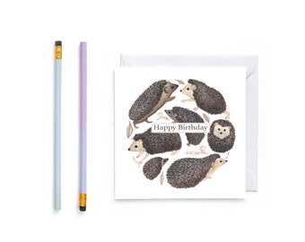 Happy Birthday Hedgehog Card