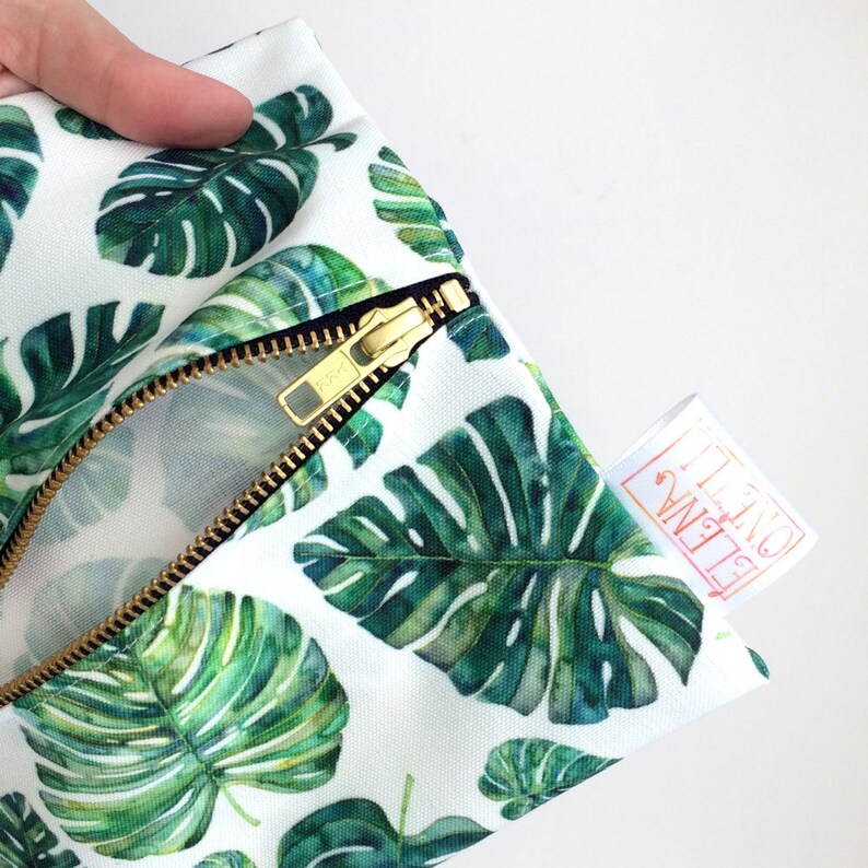 Palm Leaves Large Pouch Back To School Tropical School image 2