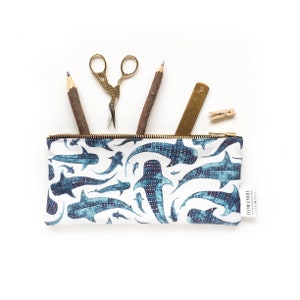 Pencil Case, Pencil Pouch, Make Up Bag, Whale Shark, Pouch, Small Bag, Zipper Pouch, Bag, pencil bag, organiser,