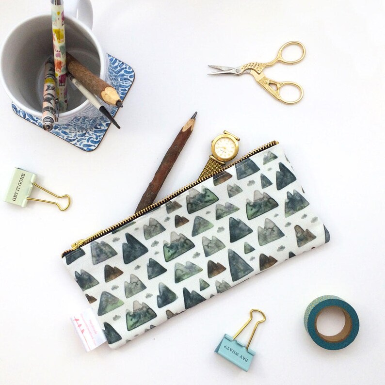 Travel Wallet Pencil Case Make Up Bag Mountain Cosmetic Etsy