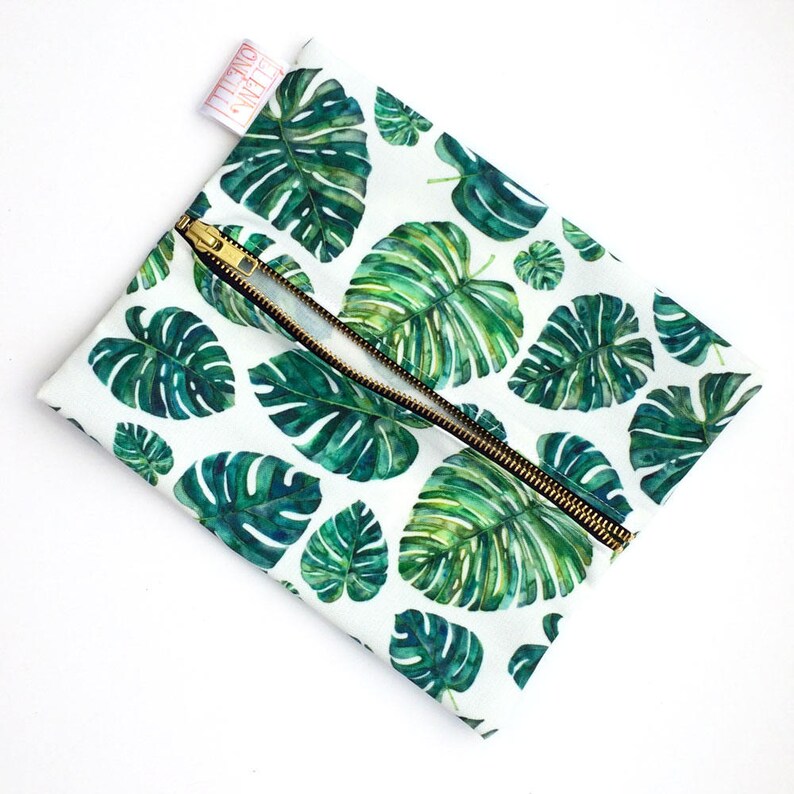 Palm Leaves Large Pouch Back To School Tropical School image 4