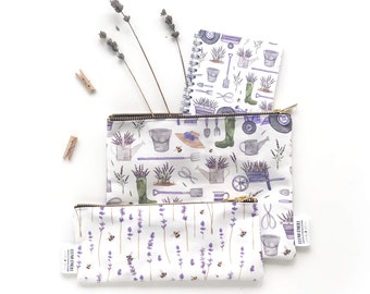 Lavender farm, Back To School Stationery Bundle, Large Pencil Case, Small Pencil Case, A6 Notebook