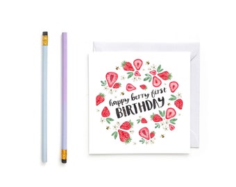 Berry First birthday Card