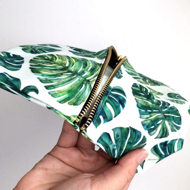 Palm Leaves Large Pouch Back To School Tropical School image 3