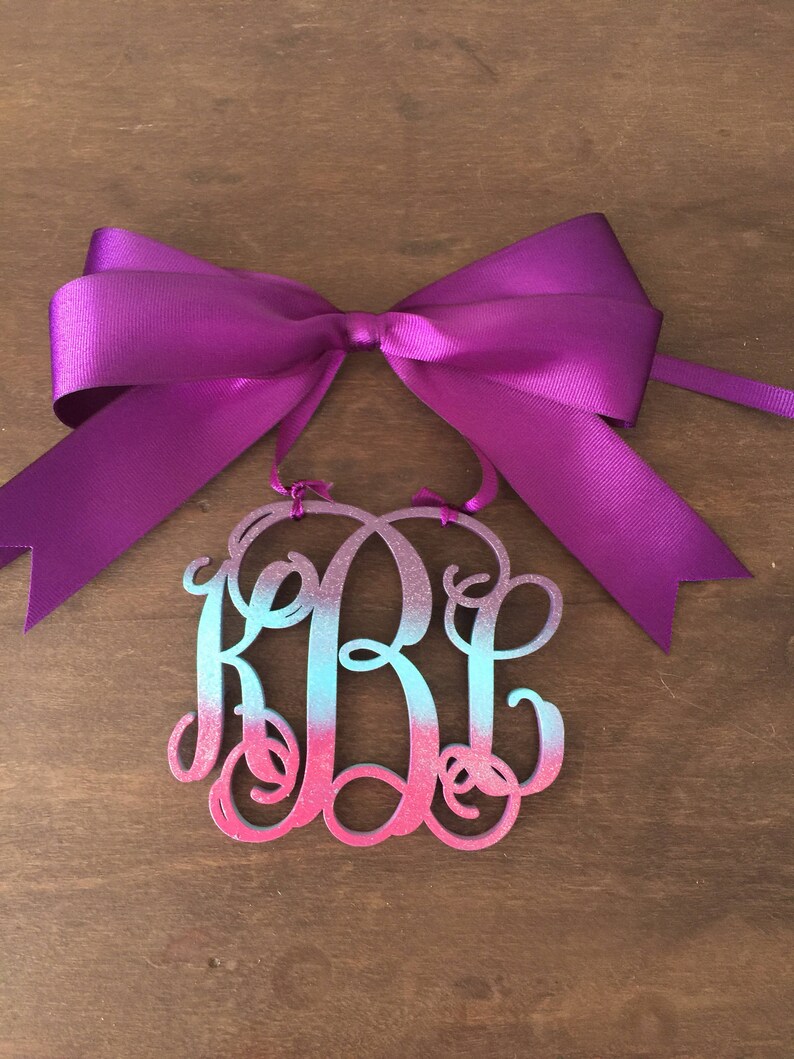 Monogram Car charms rear view mirror hangers Etsy