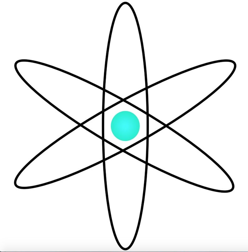 Atom Clip Art Atoms Clipart Atomic Image Science Graphic Icon Etsy