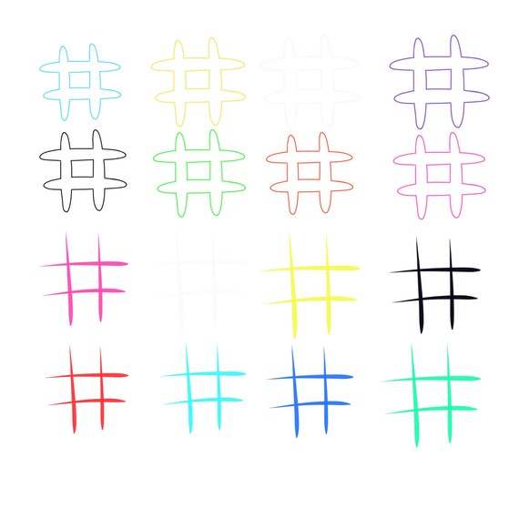 Hashtag Clip Art Hashtags digital clipart download digital Etsy