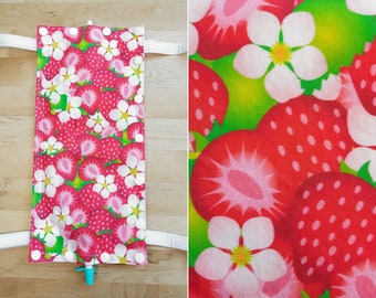 Choose your size - Catheter leg bag cover with snaps - strawberries