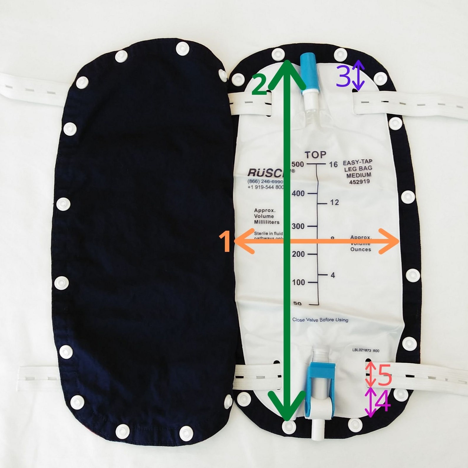 Custom order catheter leg bag cover with snaps Etsy