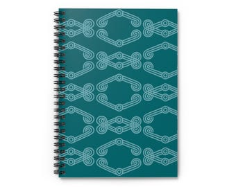 Cahier à spirales avec motifs africains bleu sarcelle