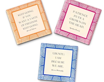 Aimants d'affirmation positive - Déco motivante de bureau à domicile, coffret cadeau culturel, citation de proverbe africain
