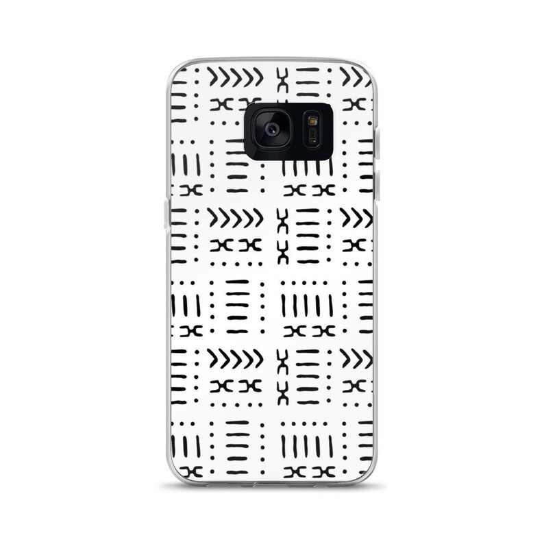 White Mud Cloth African Pattern Samsung Phone Case