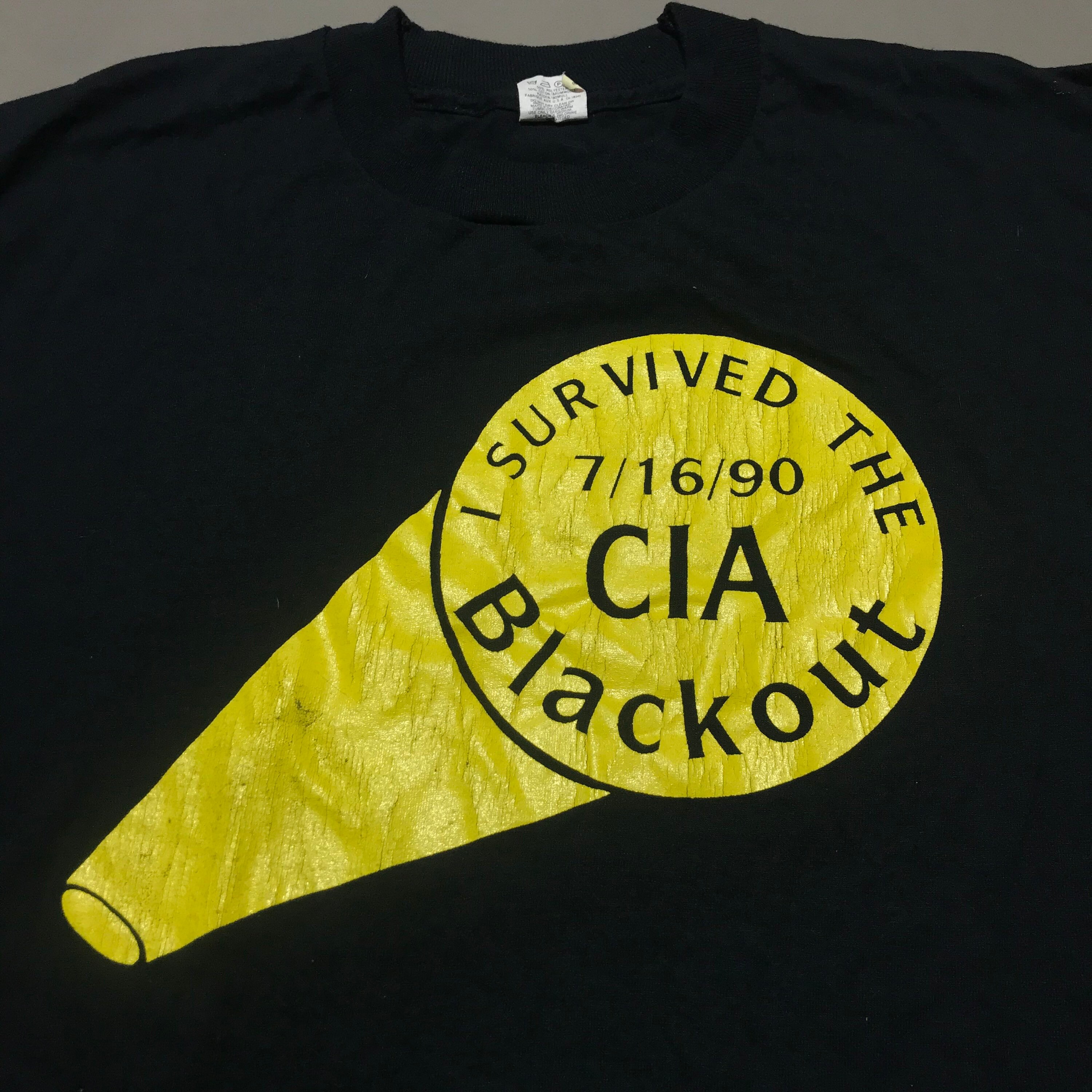 True Vintage 1990 CIA Blackout T Shirt 