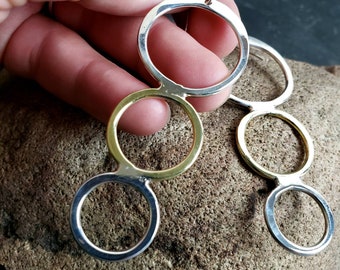 Bi Metal Stacked Circles: Sterling and Bronze