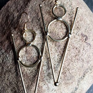 Pyramid Bronze Geometric Earrings