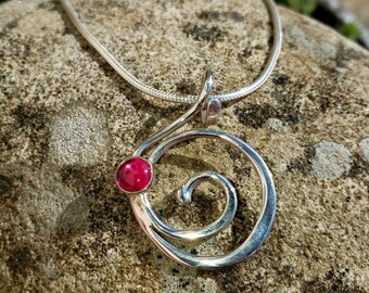 Spiral Pendant with Ruby