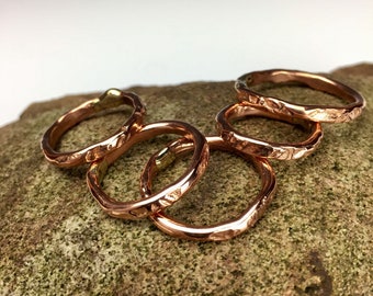 Copper Band Ring: textured