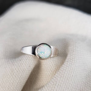 Opal on Sterling Band Ring
